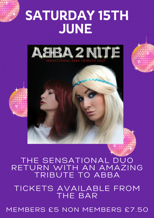 ABBA 2 Nite Saturday 15th June!