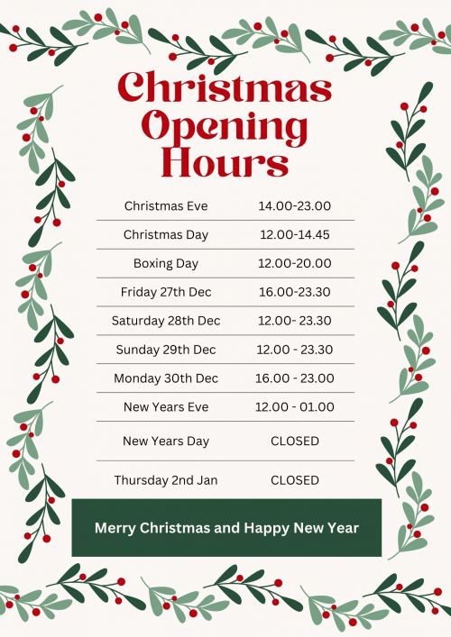 Green Festive Christmas Business Open Hours Poster (1)