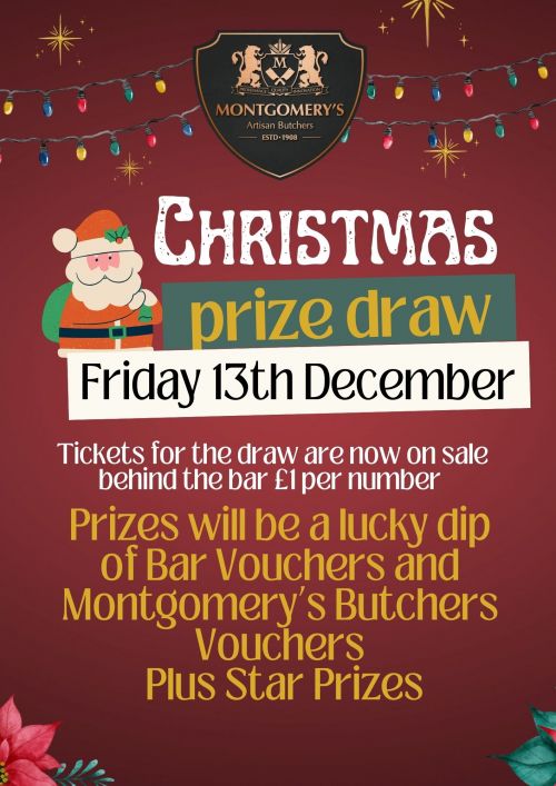 Red Gold Christmas Raffle Shops Flyer